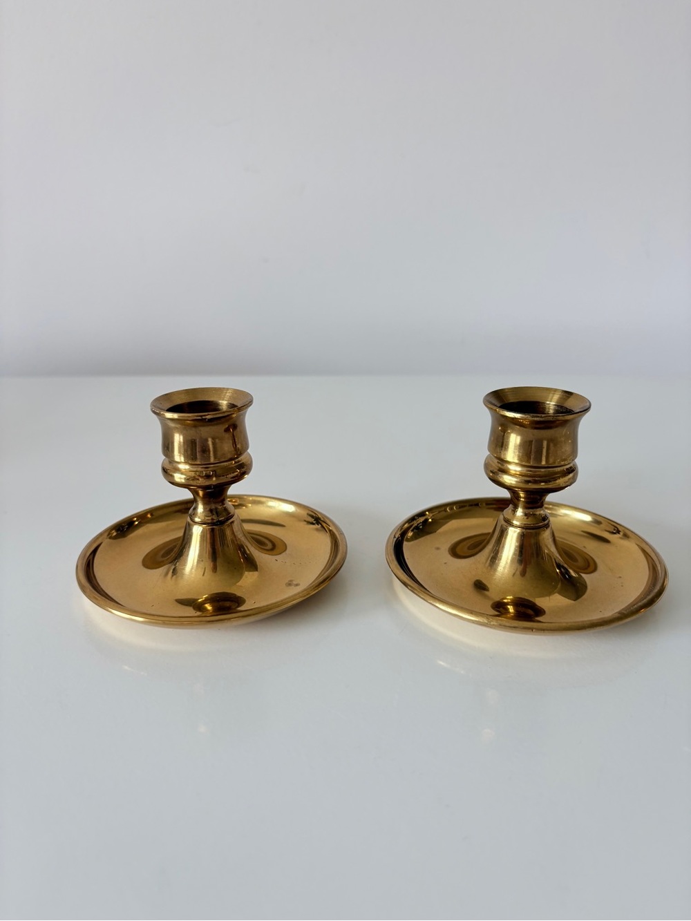 Solid Brass Made in England Vintage Old World Candle Holders